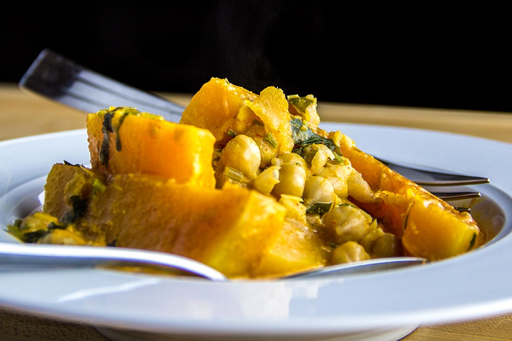 Thai Curry with Butternut Squash, Chickpeas & Cilantro Recipe