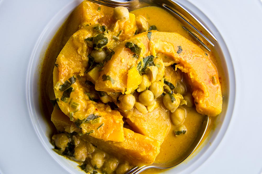 Thai Red Curry with Squash & Chickpeas