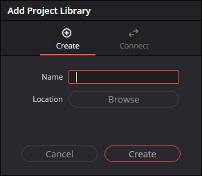 Add Project Library Panel