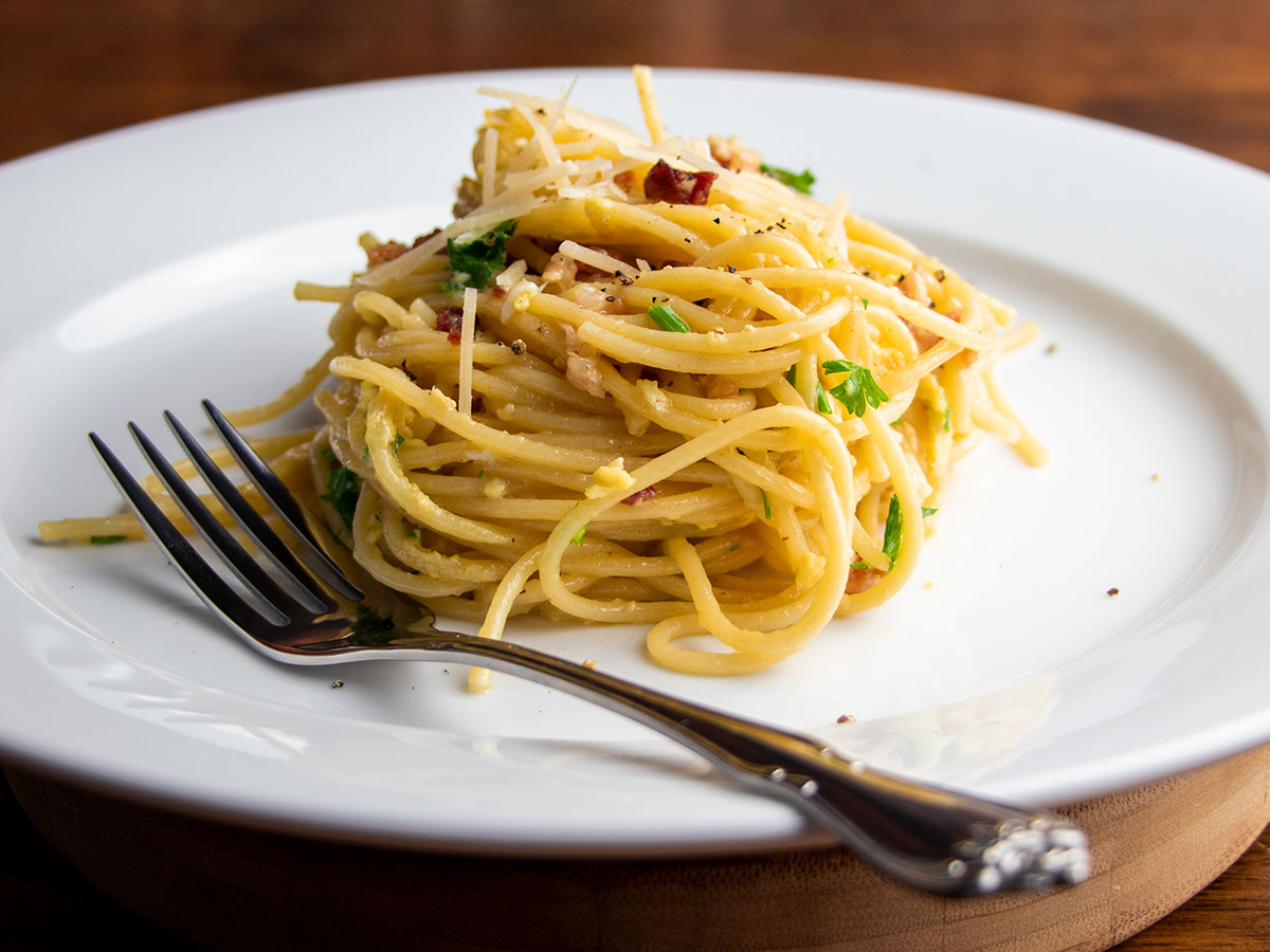Plate of Spaghetti Carbonara
