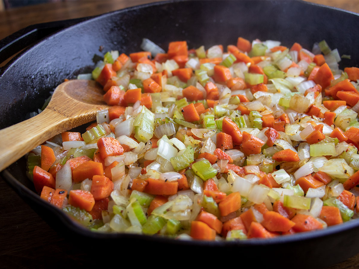Sautéing Onion, Carrot, & Celery