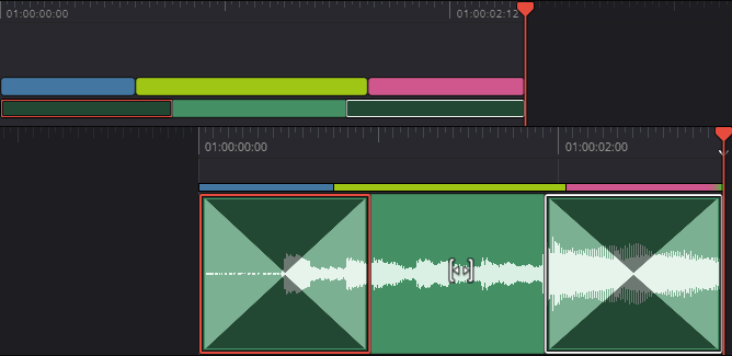 Transitions in Audio Track in Timeline
