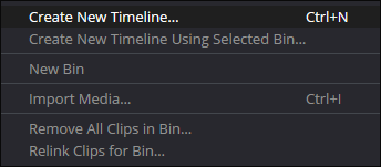 Right-Click Create New Timeline... Option