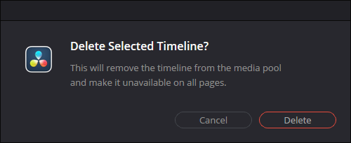 Delete Selected Timeline Dialog Box