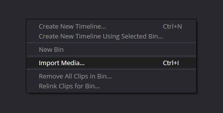 Right-Click Import Media... Option on Cut Page