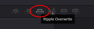 Ripple Overwrite Command Button in Toolbar