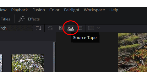 Source Tape Preview Button