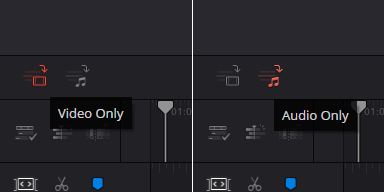Video Only & Audio Only Buttons in Cut Page in DaVinci Resolve