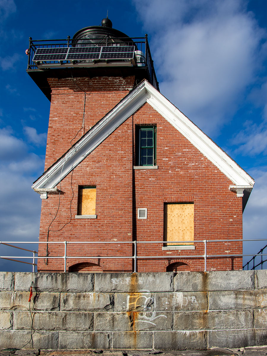 Rear of the Rockland Breakwater Lighthouse