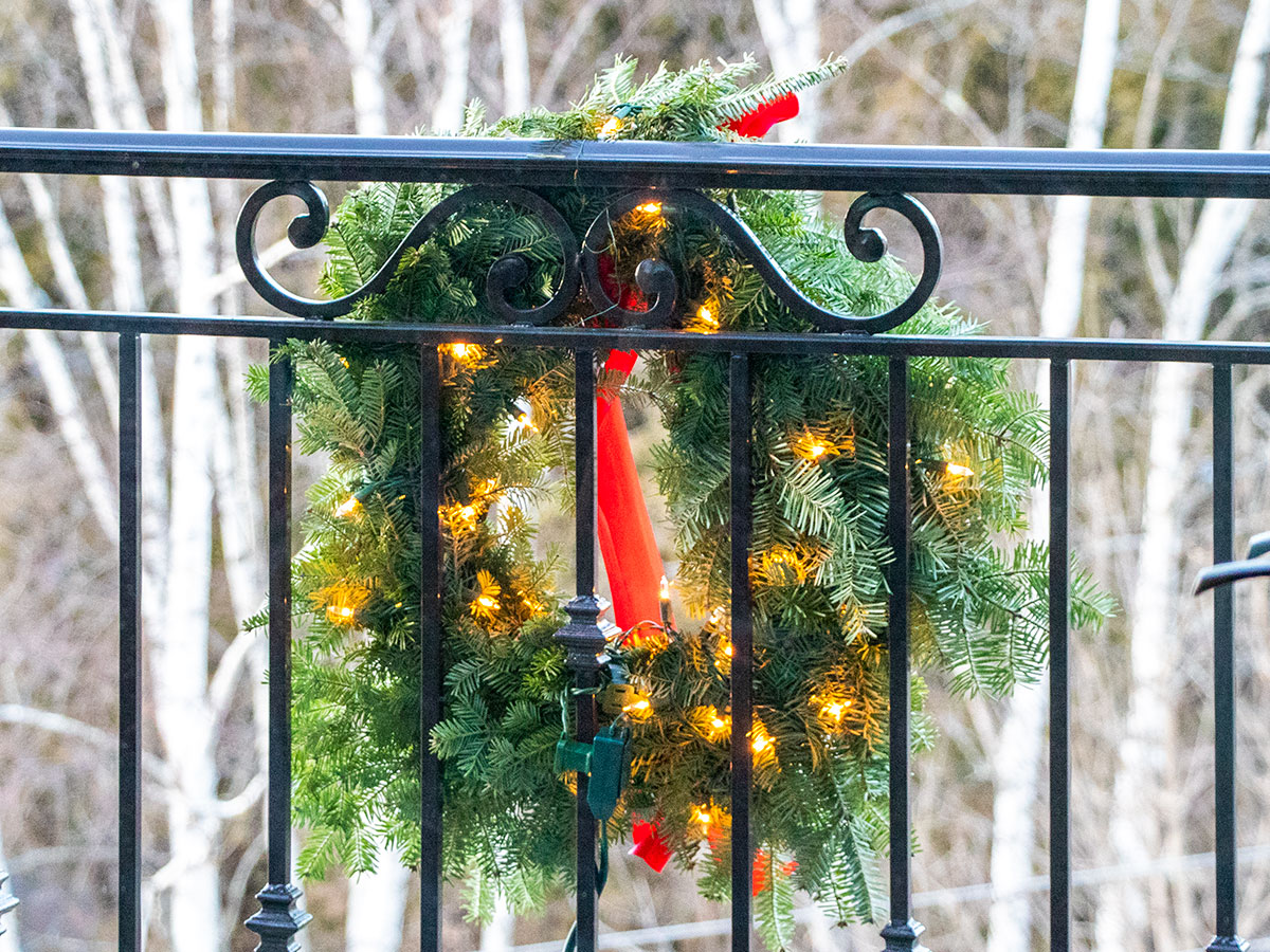 Christmas Wreath on Balcony