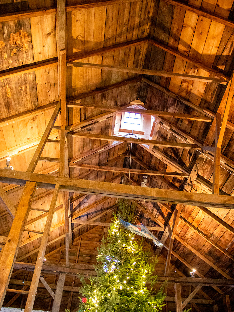 Inside Barn Beamed Ceiling