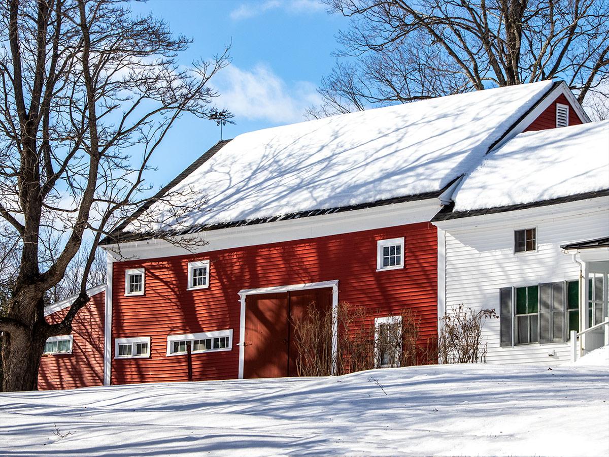 Classic Winter Farmhouse in Maine