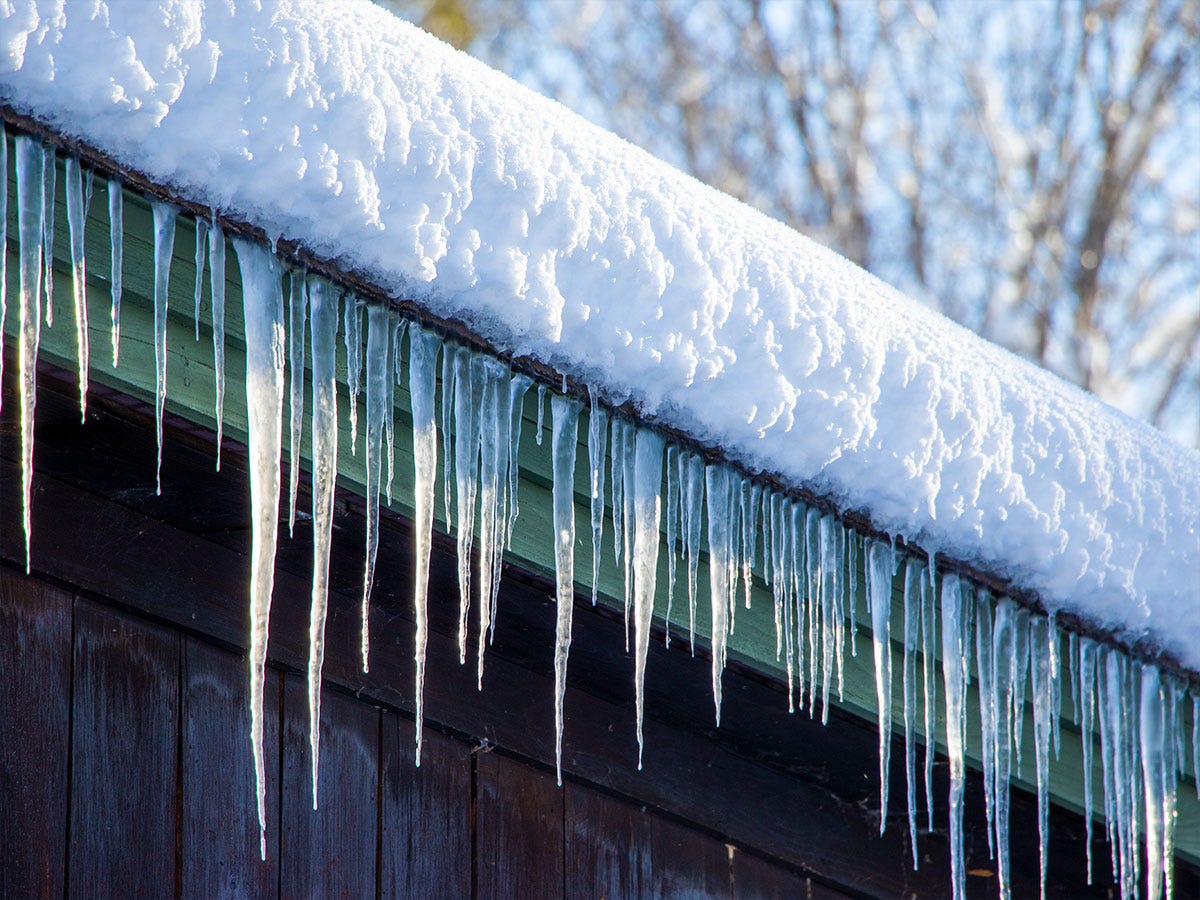Icicles Hanging From Roof