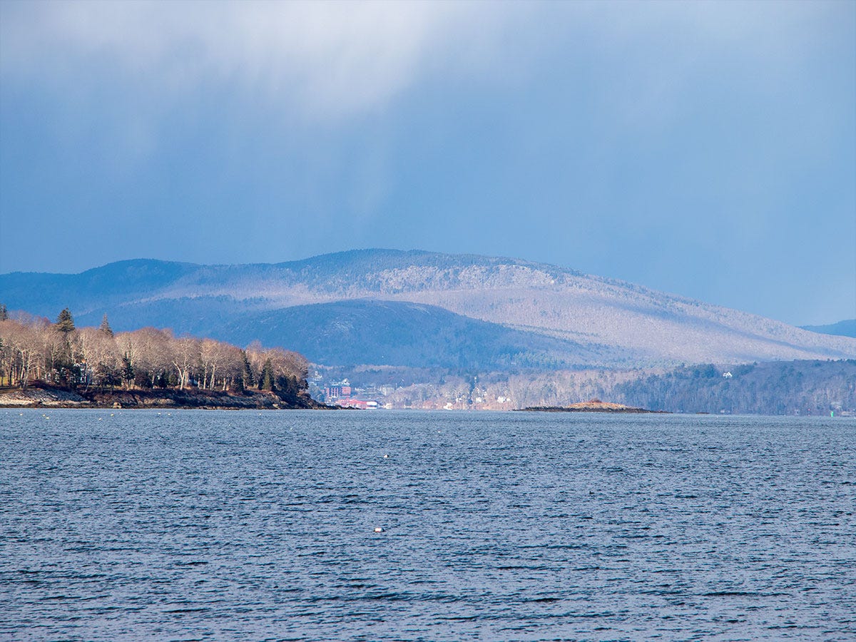 Rockport Harbor, Maine with Mt. Battie in Background